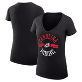 Carolina Hurricanes - G-III 4Her by Carl Banks Women's Super-Slim Fit Lightweight City Graphic V-Neck T-Shirt Black