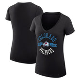 Colorado Avalanche - G-III 4Her by Carl Banks Women's Super-Slim Fit Lightweight City Graphic V-Neck T-Shirt Black