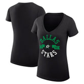 Dallas Stars - G-III 4Her by Carl Banks Women's Super-Slim Fit Lightweight City Graphic V-Neck T-Shirt Black