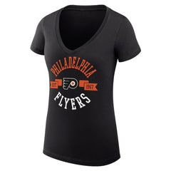 Philadelphia Flyers - G-III 4Her by Carl Banks Women's Super-Slim Fit Lightweight City Graphic V-Neck T-Shirt Black