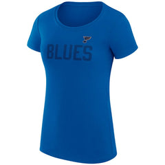 St. Louis Blues - G-III 4Her by Carl Banks Women's Super-Slim Fit Lightweight Dot Print Team T-Shirt Blue