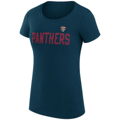 Florida Panthers - G-III 4Her by Carl Banks Women's Super-Slim Fit Lightweight Dot Print Team T-Shirt Navy