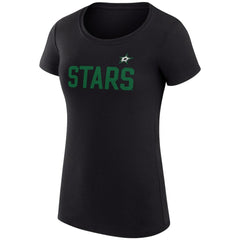 Dallas Stars - G-III 4Her by Carl Banks Women's Super-Slim Fit Lightweight Dot Print Team T-Shirt Black