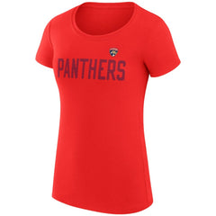 Florida Panthers - G-III 4Her by Carl Banks Women's Super-Slim Fit Lightweight Dot Print Team T-Shirt Red