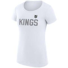 Los Angeles Kings - G-III 4Her by Carl Banks Women's Super-Slim Fit Lightweight Dot Print Team T-Shirt White