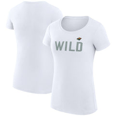 Minnesota Wild - G-III 4Her by Carl Banks Women's Super-Slim Fit Lightweight Dot Print Team T-Shirt White