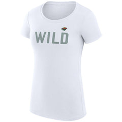 Minnesota Wild - G-III 4Her by Carl Banks Women's Super-Slim Fit Lightweight Dot Print Team T-Shirt White