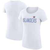 New York Islanders - G-III 4Her by Carl Banks Women's Super-Slim Fit Lightweight Dot Print Team T-Shirt White