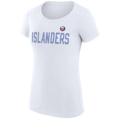 New York Islanders - G-III 4Her by Carl Banks Women's Super-Slim Fit Lightweight Dot Print Team T-Shirt White