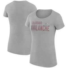 Colorado Avalanche - G-III 4Her by Carl Banks Women's Super-Slim Fit Lightweight Dot Print Team T-Shirt Heather Gray