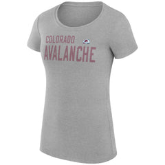 Colorado Avalanche - G-III 4Her by Carl Banks Women's Super-Slim Fit Lightweight Dot Print Team T-Shirt Heather Gray