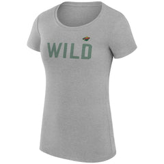 Minnesota Wild - G-III 4Her by Carl Banks Women's Super-Slim Fit Lightweight Dot Print Team T-Shirt Heather Gray