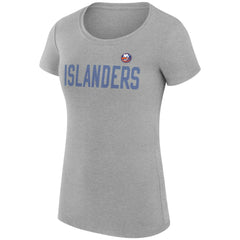 New York Islanders - G-III 4Her by Carl Banks Women's Super-Slim Fit Lightweight Dot Print Team T-Shirt Heather Gray