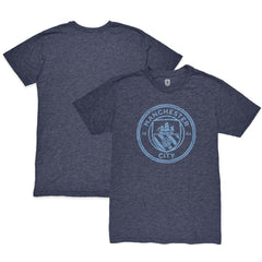 Manchester City Color Crest Twisted Tri-Blend T-Shirts - Heather Navy