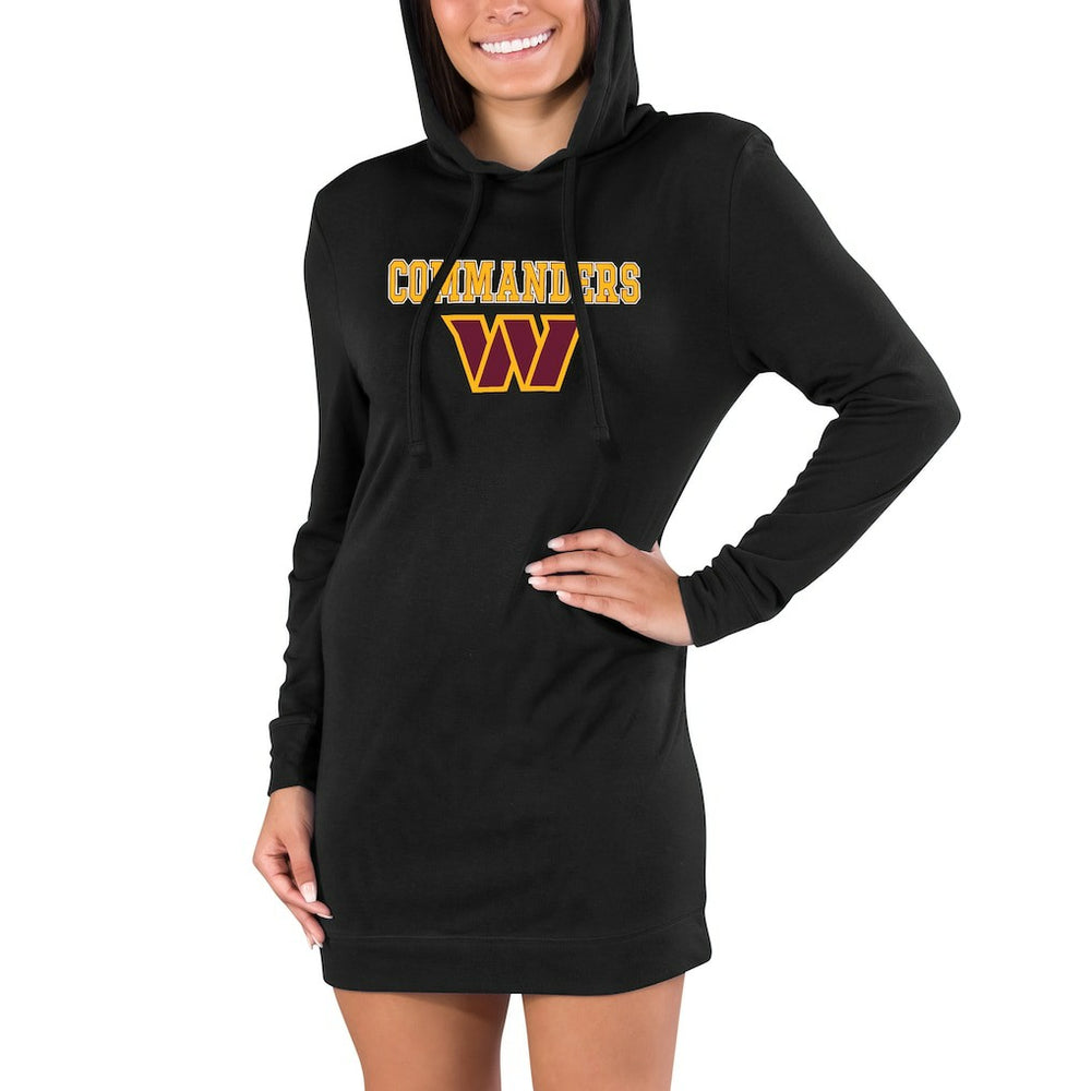 Washington Commanders Concepts Sport Women's Gather Long Sleeve Hoodie Nightshirt Black - NFL