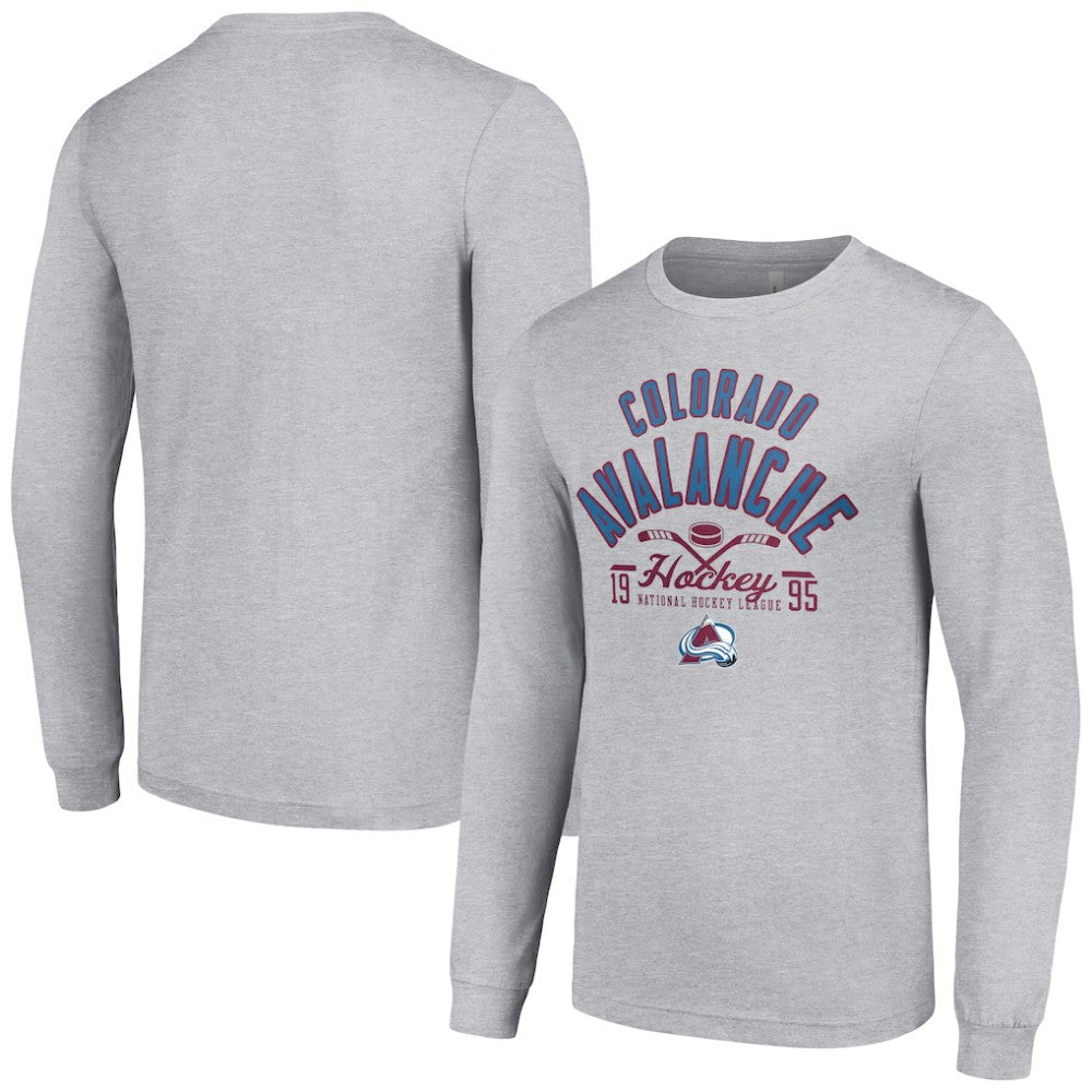 Colorado Avalanche - Starter Puck Long Sleeve T-Shirt Heather Gray