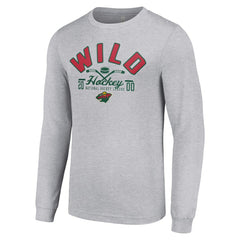 Minnesota Wild - Starter Puck Long Sleeve T-Shirt Heather Gray