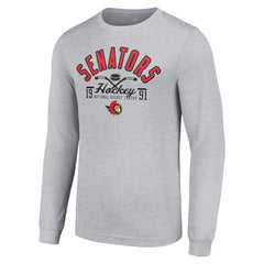 Ottawa Senators - Starter Puck Long Sleeve T-Shirt Heather Gray