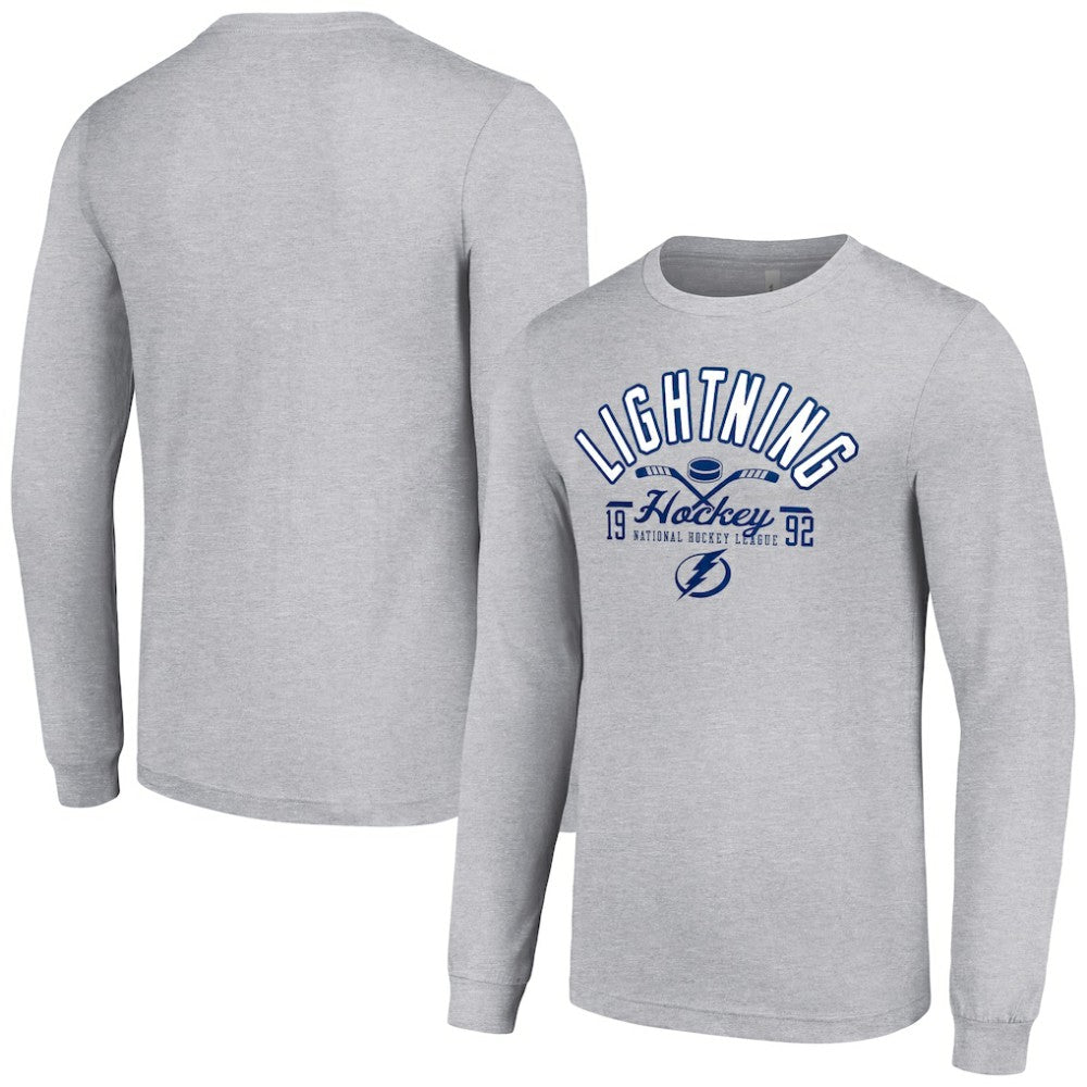 Tampa Bay Lightning - Starter Puck Long Sleeve T-Shirt Heather Gray