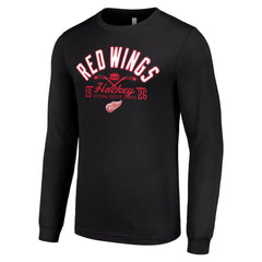 Detroit Red Wings - Starter Puck Long Sleeve T-Shirt Black