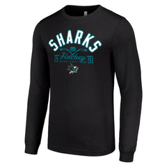 San Jose Sharks - Starter Puck Long Sleeve T-Shirt Black