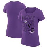 NBA - Sacramento Kings G-III 4Her by Carl Banks Women's Super-Slim Fit Lightweight Basketball Love T-Shirt - Purple