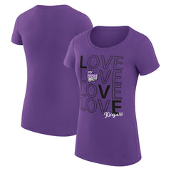 NBA - Sacramento Kings G-III 4Her by Carl Banks Women's Super-Slim Fit Lightweight Basketball Love T-Shirt - Purple