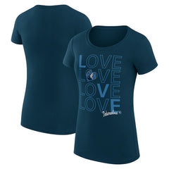 NBA - Minnesota Timberwolves G-III 4Her by Carl Banks Women's Super-Slim Fit Lightweight Basketball Love T-Shirt - Navy