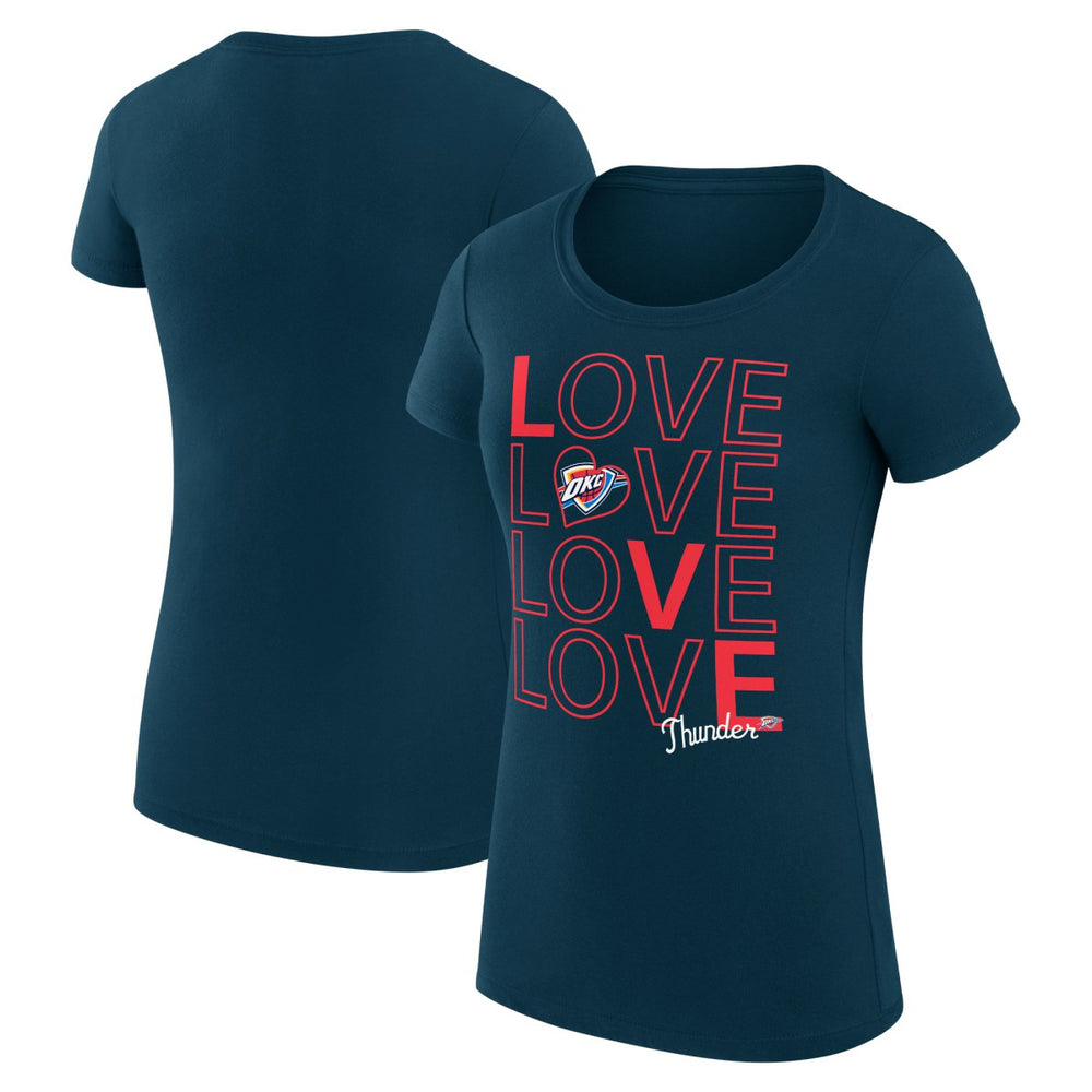 NBA - Oklahoma City Thunder G-III 4Her by Carl Banks Women's Super-Slim Fit Lightweight Basketball Love T-Shirt - Navy