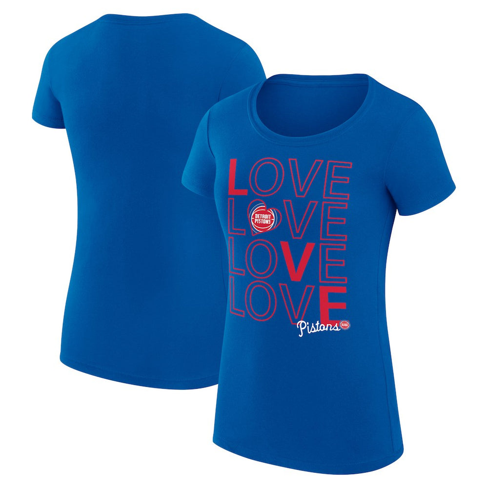 NBA - Detroit Pistons G-III 4Her by Carl Banks Women's Super-Slim Fit Lightweight Basketball Love T-Shirt - Royal