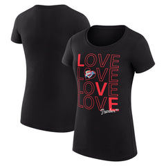 NBA - Oklahoma City Thunder G-III 4Her by Carl Banks Women's Super-Slim Fit Lightweight Basketball Love T-Shirt - Black
