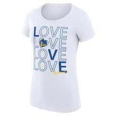 NBA - Golden State Warriors G-III 4Her by Carl Banks Women's Super-Slim Fit Lightweight Basketball Love T-Shirt - White