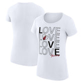 NBA - Miami Heat G-III 4Her by Carl Banks Women's Super-Slim Fit Lightweight Basketball Love T-Shirt - White