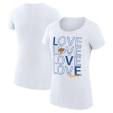 NBA - New York Knicks G-III 4Her by Carl Banks Women's Super-Slim Fit Lightweight Basketball Love T-Shirt - White