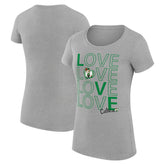 NBA - Boston Celtics G-III 4Her by Carl Banks Women's Super-Slim Fit Lightweight Basketball Love T-Shirt - Heather Gray
