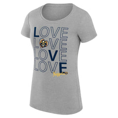 NBA - Denver Nuggets G-III 4Her by Carl Banks Women's Super-Slim Fit Lightweight Basketball Love T-Shirt - Heather Gray