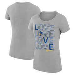 NBA - Golden State Warriors G-III 4Her by Carl Banks Women's Super-Slim Fit Lightweight Basketball Love T-Shirt - Heather Gray