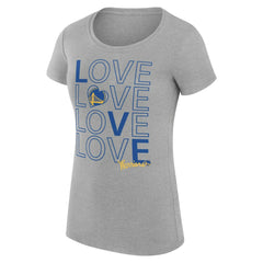 NBA - Golden State Warriors G-III 4Her by Carl Banks Women's Super-Slim Fit Lightweight Basketball Love T-Shirt - Heather Gray