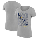 NBA - Indiana Pacers G-III 4Her by Carl Banks Women's Super-Slim Fit Lightweight Basketball Love T-Shirt - Heather Gray