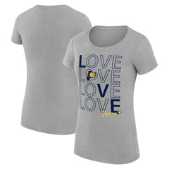 NBA - Indiana Pacers G-III 4Her by Carl Banks Women's Super-Slim Fit Lightweight Basketball Love T-Shirt - Heather Gray