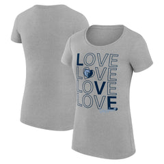 NBA - Memphis Grizzlies G-III 4Her by Carl Banks Women's Super-Slim Fit Lightweight Basketball Love T-Shirt - Heather Gray