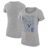 NBA - New York Knicks G-III 4Her by Carl Banks Women's Super-Slim Fit Lightweight Basketball Love T-Shirt - Heather Gray