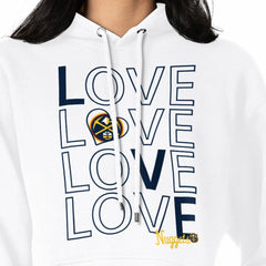 NBA - Denver Nuggets G-III 4Her by Carl Banks Women's Basketball Love Fleece Pullover Hoodie - White
