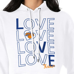 NBA - New York Knicks G-III 4Her by Carl Banks Women's Basketball Love Fleece Pullover Hoodie - White