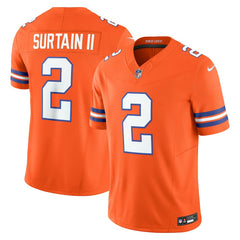 Patrick Surtain II Denver Broncos Alternate Mile High Collection 1977 Throwback Vapor F.U.S.E. Limited Jersey Orange - Nike
