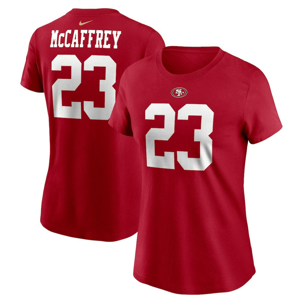 Christian McCaffrey San Francisco 49ers Women's Player Name & Number T-Shirt Scarlet - Nike