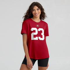 Christian McCaffrey San Francisco 49ers Women's Player Name & Number T-Shirt Scarlet - Nike