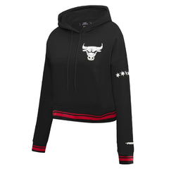 NBA - Chicago Bulls Pro Standard Women's 2023/24 City Edition Cropped Pullover Hoodie - Black