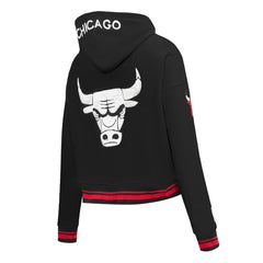 NBA - Chicago Bulls Pro Standard Women's 2023/24 City Edition Cropped Pullover Hoodie - Black