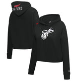 NBA - Miami Heat Pro Standard Women's 2023/24 City Edition Cropped Pullover Hoodie - Black